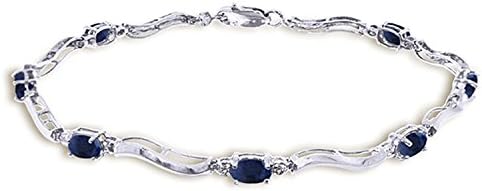 Galaxy Gold GG2.01 CTW 14k Solid White Gold Tennis Bracelet Diamond Sapphire