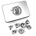 DragonSteel Solid Metal Polyhedral 7 Die D&D Dice Set with Case | For Tabletop d20 RPGs like DnD and Pathfinder Roleplaying Game, Board Games, Math