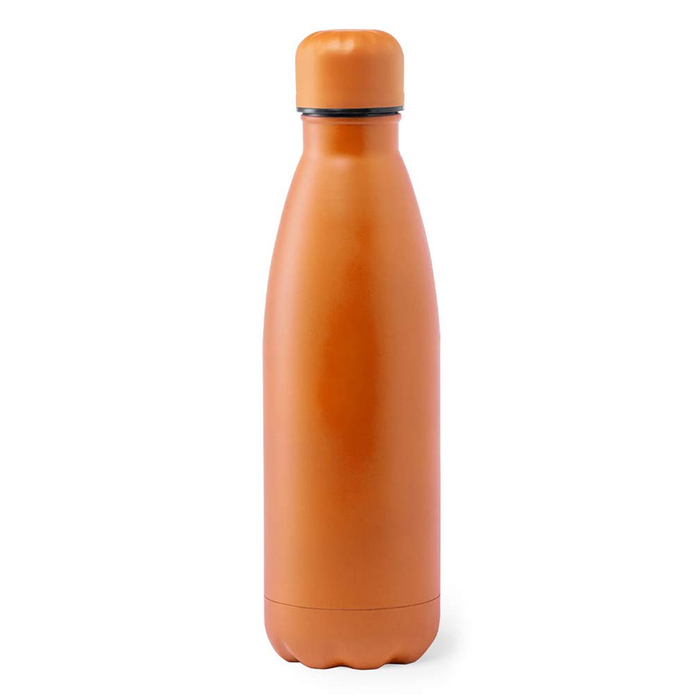 eBuyGB Metal Water Bottle 790ml Stainless Steel Leakproof Drinks Bottle Reusable BPA Free Matt Water Bottles - Travel Cup for School, Gym, Outdoor, Yoga & Sports - Orange (Pack of 1)