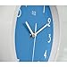 hito Silent Kids Wall Clock Non Ticking 10 inch Excellent Accurate Sweep Movement Glass Cover, Decorative for Kitchen, Living Room, Bathroom, Bedroom, Office (Blue)