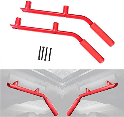 AutoOcean Rear Grab Bar Grab Handles Pair Accessories Jeep Wrangler Rubicon Sahara Sport Jk Unlimited 2 door 4 door 2007 2008 2009 2010 2011 2012 2013 2014 2015 2016 (red)