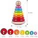 Wooden Rainbow Ring Stacker Toy Stacking Ring Tower Games Early Educational Development Toys for Babies and Toddlers