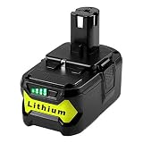 MASIONE P108 Battery Replace for Ryobi 18v Lithium Battery P102 P103 P104 P105 P107 P122, High Capacity Ryobi 18 Volt Lithium Replacement Battery