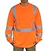 3C Products ST4000, ANSI/ISEA Class 3, Men’s High Vis Long Sleeve Safety T-Shirt, UV Protection, Reflective, Neon Orange