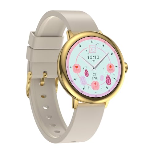 Clōe Pulse Smartwatch para Mujer con Llamadas Bluetooth, Pantalla AMOLED, IA Integrada, Monitoreo de Salud, Más de 100 Deportes, Notificaciones Inteligentes, IP68 y Correa de Silicón