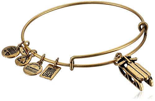Alex and Ani "Team USA Winter" Sled Expandable Wire Rafaelian Gold-Tone Bangle Bracelet