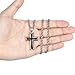Reve Stainless Steel Black & Silver Cross Pendant Necklace for Men Women, 20-24 Inches Curb Chain (Black: 20'' Curb Chain)