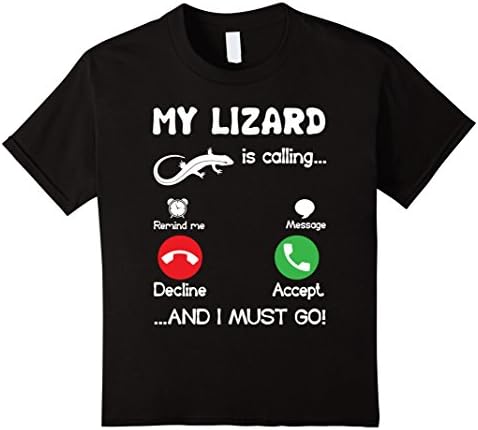 Kids Lizard Shirt - Lizard Is Calling And I Must Go T shirts 10 Black