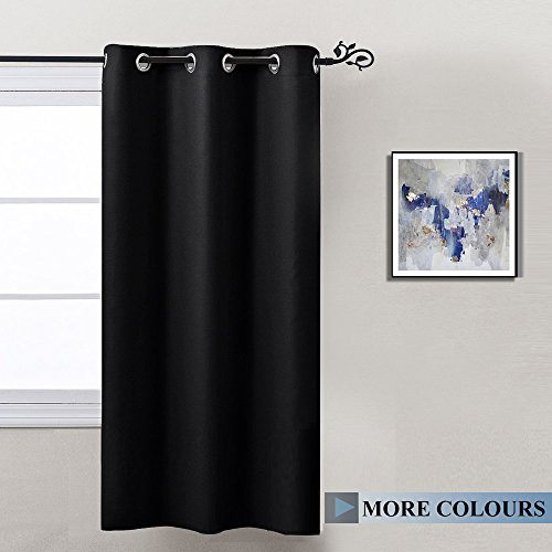Living room blackout curtain panel - nicetown black sol…