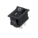AC-250V-8A-2-Pin-ONOFF-IO-2-Position-SPST-Snap-in-Rocker-Switch-Black-19x12mm
