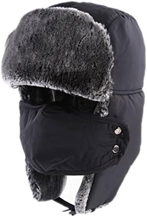 Trapper Hat Winter Hats for Men,Warm Trooper Russian Hat with Ear Flaps, Women Ushanka Bomber Hats with Windproof Mask