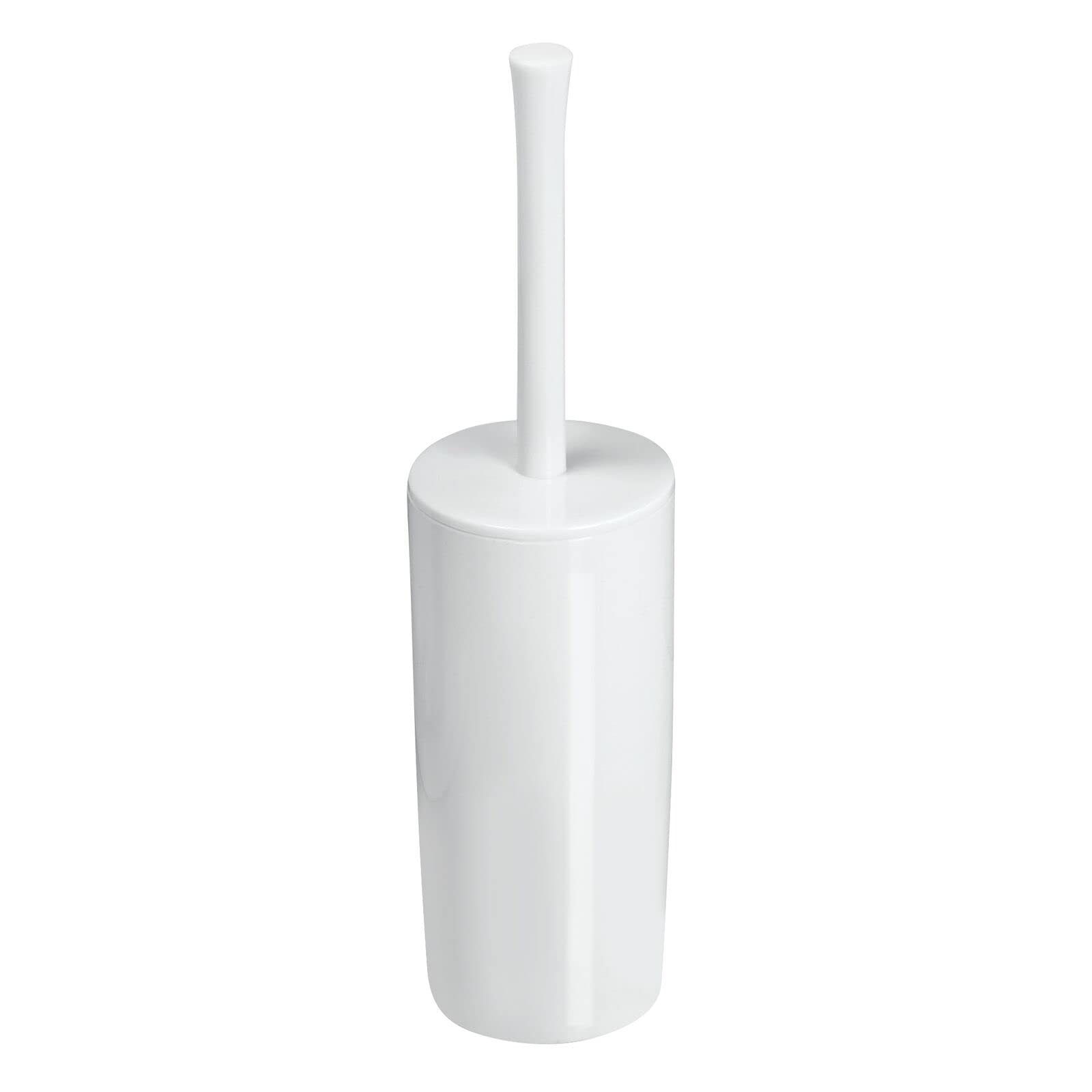 mDesign Slim Toilet Brush Holder - Toilet Brush Set - Bathroom Accessories - Toilet Brush and Holder - White
