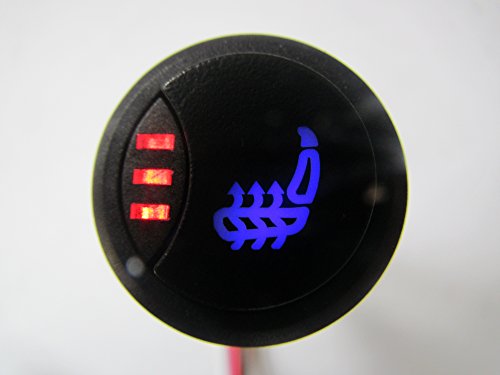 WATERCARBON 3 Files 3 LED red Light Switch Built-in Car Heated Seat Heater Pad Car Seat Warmer Covers Kit Uses Carbon Fiber Premium Yellow Heating pad 2 Seats