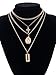 SUNSCSC Multilayer Choker Statement Bib Necklace for Women Girl Set Cross Long Chain Crystal Drop Pendant (W712A)
