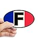 F France and French Flag Car Bumper Sticker Decal Oval