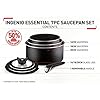 Tefal Ingenio Essential Saucepan Set, 7 Pieces, Stackable, Removable Handle, Space Saving, Non-Stick, Black, L2009042