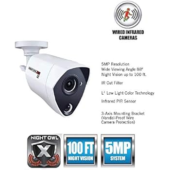 Night Owl Security 1 Pack Extreme HD 5MP Dual Sensor Wired Infrared Camera (White, Replacement Camera Only, No Charger, No Cable)