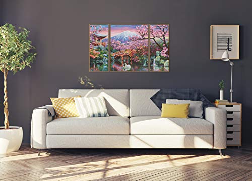 Schipper 609260751 Malen nach Zahlen - Kirschblüte in Japan - Bilder malen für Erwachsene, inklusive Pinsel und Acrylfarben, Triptychon, 50 x 80 cm – Bild 5