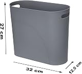 Caxmtu 10L Small Plastic Trash Can with Handles 2 Pack Grey view 4