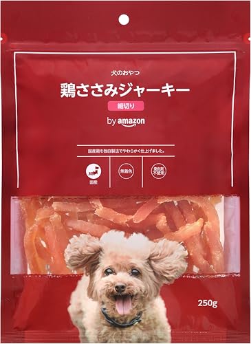 by Amazon 犬のおやつ 国産 鶏ささみ ジャーキー 細切り 250g 着色料・発色剤不使用【国産】