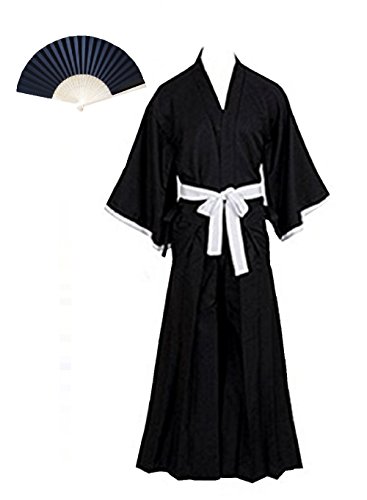Fuji Halloween Bleach Kuchiki Rukia Cosplay Costumes With Folding Fan(扇子）