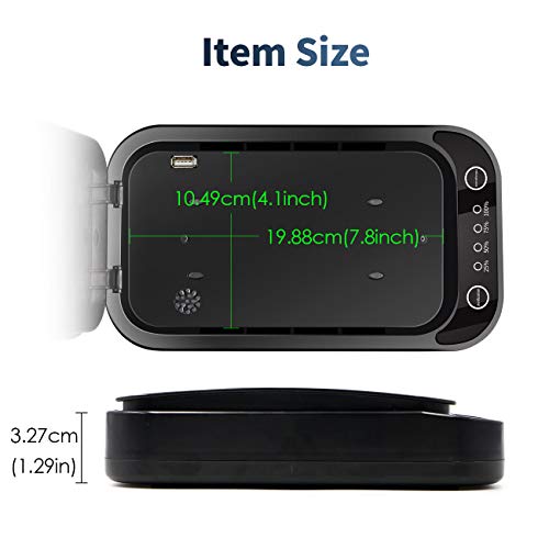 RioRand Double Bond UV Ultraviolet Smartphone Sterilizer Box,Multi-Function Sterilization Sanitizing with Aromatherapy for Cellphone Jewelry Watches Black