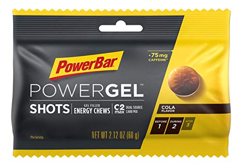 PowerBar PowerGel Shots (Box of 16 Individual Packs) | C2MAX Energy for Performance Athletes and Intense Training, Cola (75mg Caffeine)