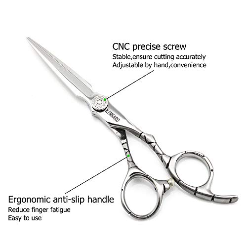 6" Hair Shears Professional Hair Scissors Japan 440C Barber Shears Hairdressing Scissors Sword Blade Non-slip handle Fashion style KINSARO