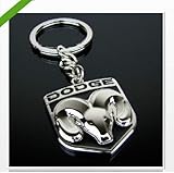 Makarine Dodge logo METAL KEYCHAIN KEY RING Caravan Caliber Journey Viper Ram JCUV Neon