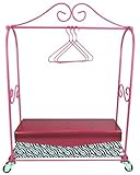 18 Inch Doll Furniture Rolling Rack, 3 Doll Hangers & Storage Box, Perfect for 18 Inch American Girl Doll Clothes & More!