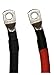 6 AWG Gauge Red + Black Pure Copper Battery Inverter Cables Solar, RV, Car, Boat 12 in 3/8 in Lugs
