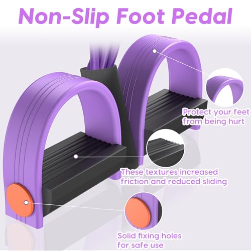 Resistance Bands with Handles, 6-Tube Elastic Pedal Resistance Bands for Working Out, Durable Natural Rubber Exercise Bands, Multifunction Exercise Equipment for Abdomen, Waist, Arm, Leg Stretching
