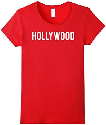 Women's Hollywood T Shirt - Cool west holly wood LA cheap gift tee Large Red