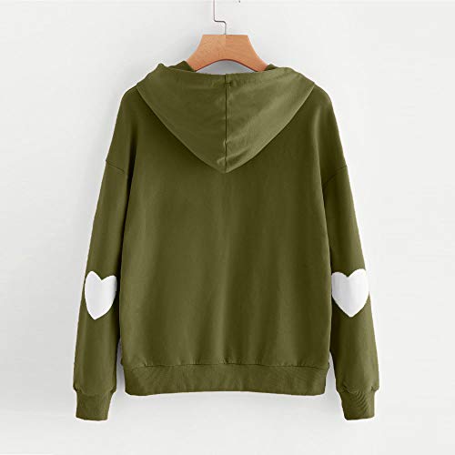 image for GOVOW Womens Casual Soft Long Sleeve Heart Hoodie Sweatshirt Jumper Ho
