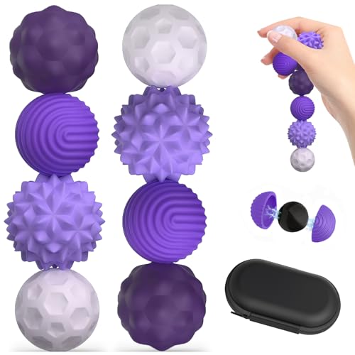 8 Pieces Silicone Sensory Magnetic Stress Balls | Stress Relief and Anxiety Sensory Toys, Decompression Toys for Adults and Kids
