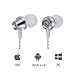 Earbuds Earphones with Selfie, Welmor In-Ear Stereo Bass Headphones Noise Isolating Headsets with Built-in Remote Shutter /Microphone/ Volume Control +Carrying Case+Extra Earbuds(S/M/L) (Sliver)