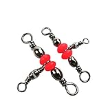Pisfun Three Way Swivel Connector 3 way T-Turn Swivels Large Bass For Fishing 50Pcs