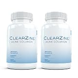 ClearZine (2 Bottles) - The Top Rated Acne Treatment Pill. Eliminates Blotchiness, Redness, Blackheads and Zits...