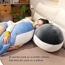 CHDGIOHA Large Blue Whale Plush Toy, Super Soft
