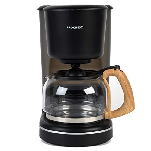 PROGRESS EK3757PBLK Scandi Filterkaffeemaschine mit Holz, filterkaffeemaschinen Automatische Abschaltung bei Warmhalten…