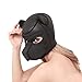 Zhengya Full Face Mask Dog Puppy Hood Leather Helmet Removable Mouth Cosplay Costume Party Props（M,Black&White