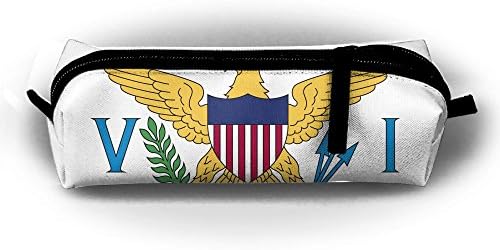 Flag Of The United States Virgin Islands Children Pencil Case Zipper Pen Pouch Printing Student Small Pen Bag Rectangular Pouch