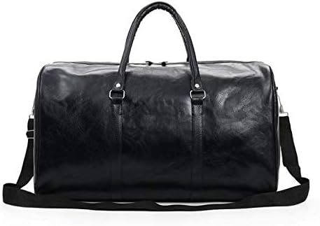 Andensoner Retro PU Leather Gym Bag, Waterproof Travel Duffel Bag Sports Shoulder Bag With Separate Shoe Compartment For Men Women