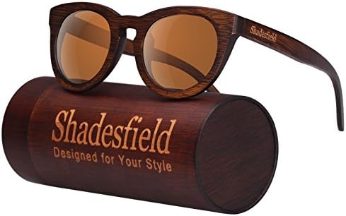 Wood Polarized Sunglasses Wayfarer Style - 100% UV Protection, Bamboo Wooden Frame, with Free Bamboo Gift Case.