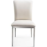 New Spec Faux Leather Dining Side Chair in White (Set of 2)