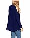 ZANZEA Women's Off Shoulder Turn Down Collar Loose Cut Out T-Shirt Tops Blouse (US 6, Blue)