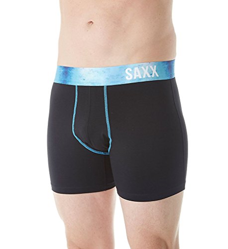Saxx Mens Fiesta Lifestyle Boxers Underwear Small Black Marble