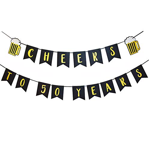 image for DP BOUTIQUE 50th Birthday Decorations Kit Cheers to 50 Years Banner Sw