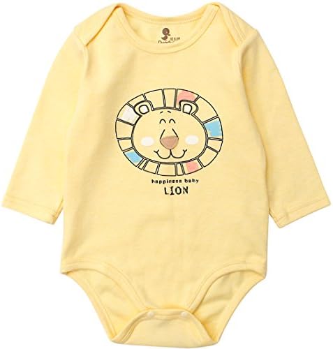 Siteluoyi Baby Boy Girl Cotton Bodysuits Long Sleeve Lion Unisex Onesies Lap Shoulder