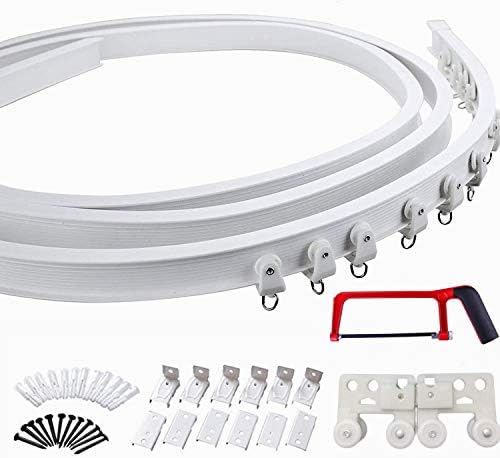 Orenji カーテンレール 手曲げ用レール アジャスタブル トラック カーテンレールセット リングランナー付 出窓や車に対応 天井や壁に取付可能 長さ調整可能 自由に切れ 曲げやすい カーブレール 取り付けかんたん シングル 2m